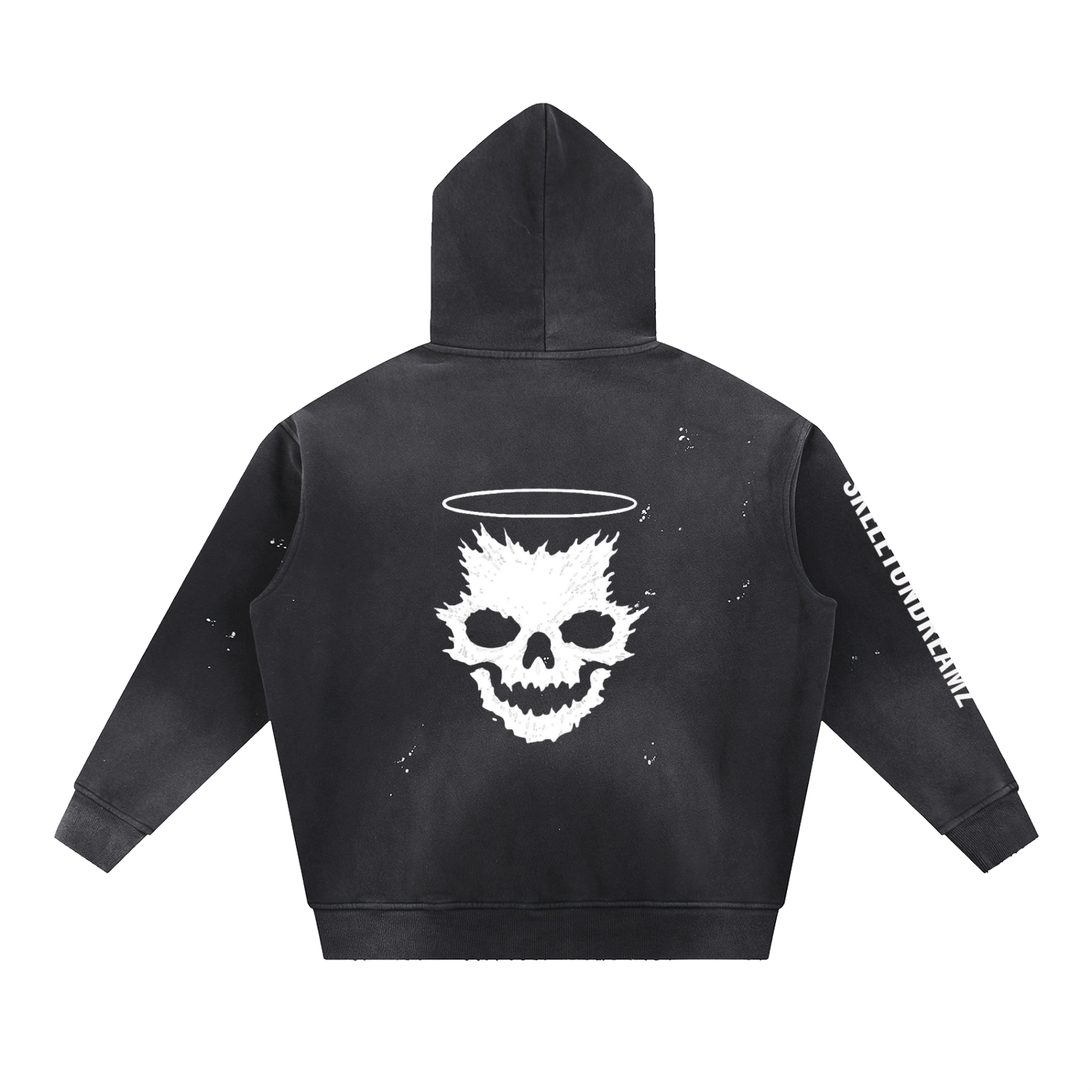 Vintage Washed Frayed Fleece Hoodie