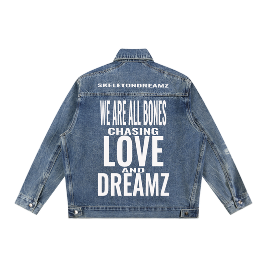 Vintage Wash Zip Up Denim Jacket