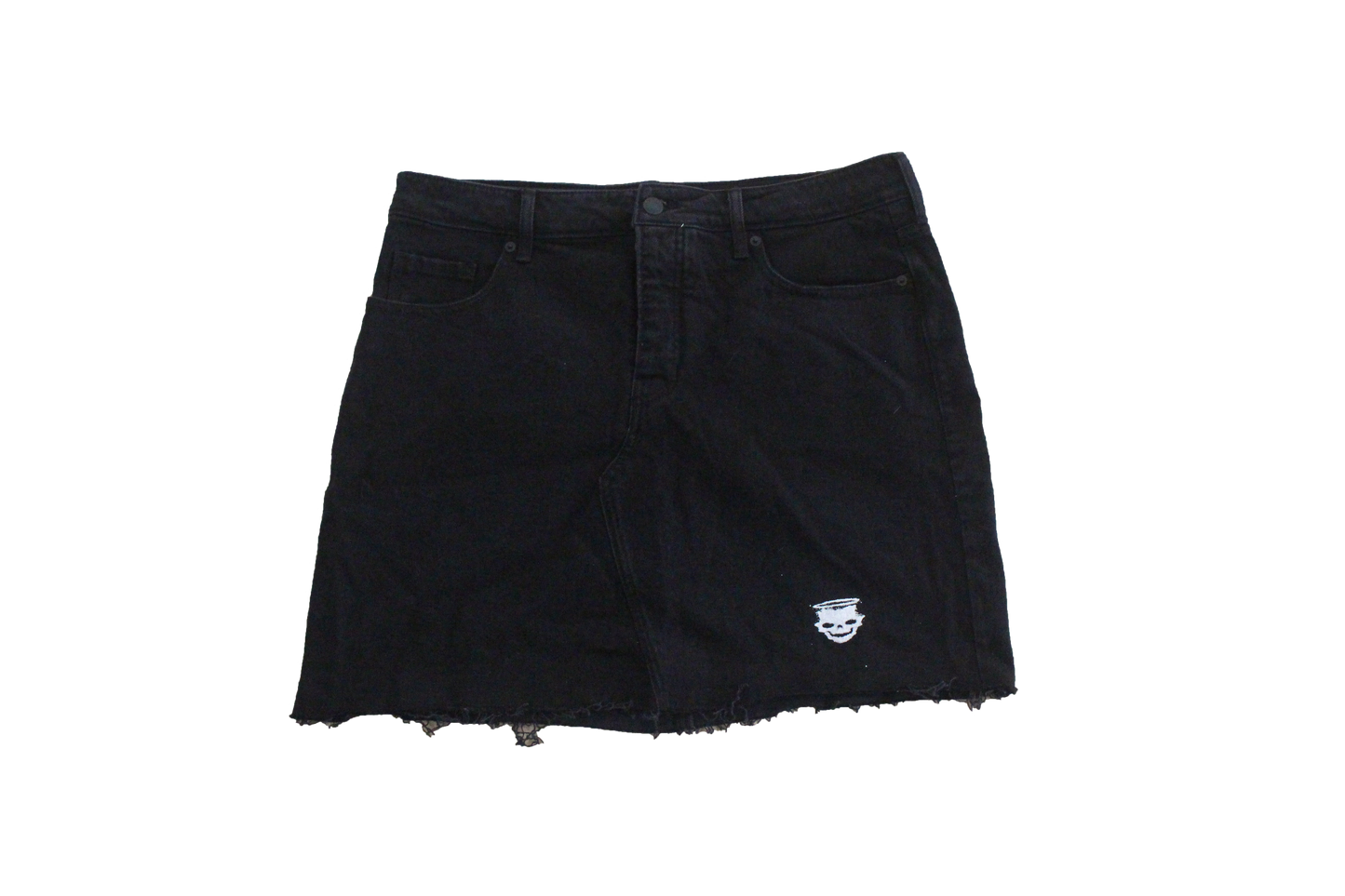 Black denim skirt