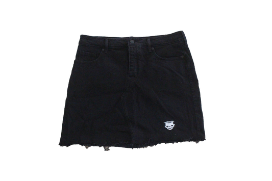 Black denim skirt